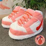 惡搞aj棉拖鞋女冬男情侶保暖面包胖胖熊貓a錐毛毛可愛(ài)椰子大棉鞋 粉人節棉鞋 36 室內底-44碼男女均碼
