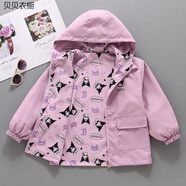兒童羽絨服罩衣女童罩衣雙面穿2025寶寶冬季罩衣外套中大童兩面穿 紫色 100 建議80cm-90cm