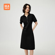 HLA海瀾之家POLO裙女25純色彈力休閑風(fēng)顯瘦裙子女裝夏