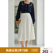 獨(dú)束大碼女裝半身裙女新款韓版百褶裙遮肉顯瘦高腰a字裙 白色 L