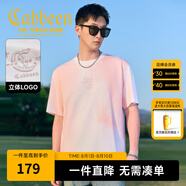 卡賓（CABBEEN）【索羅娜涼感】短袖男士T恤暈染印花立體高周波logo短袖T恤 粉紅色04（寬松版型） M /170/48
