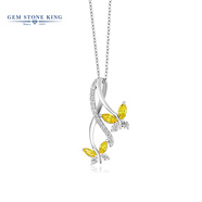 GEM STONE KING925銀鋯石項鏈女鎖骨鏈個性時尚小眾設(shè)計感蝴蝶吊墜七夕送女友