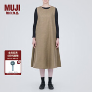 無印良品（MUJI）女式 起毛 背帶裙  連衣裙 背心裙秋冬 長裙裙子 BC2FDC3A 深咖啡色 L