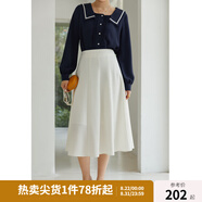 獨束大碼女裝半身裙女新款韓版百褶裙遮肉顯瘦高腰a字裙 白色(dy) L