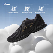李寧（LI-NING）跑步鞋男鞋夏季新款透氣網(wǎng)面輕便軟底基礎跑鞋低幫時尚運動鞋 109款黑色-4 43