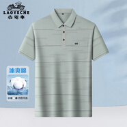 老爺車（LAOYECHE）爸爸含棉涼感短袖T恤男夏季新款中老年男士POLO衫父親節(jié)禮物實用 YT252260205灰綠色 L (175) 【推薦體重120-135斤】