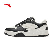 安踏（ANTA）波浪鞋板鞋低幫撞色女鞋 【男款】象牙白/基礎黑-4 40.5