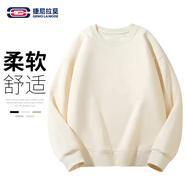 GENIOLAMODE衛(wèi)衣男日系純色休閑圓領(lǐng)長袖上衣學(xué)生青少年日常百搭衣服