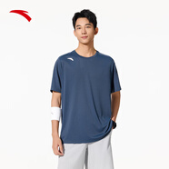 安踏【秒殺特價(jià)】冰膚涼感男子運(yùn)動(dòng)短袖夏季透氣吸汗緊身上衣速干t恤 【夏季速干透氣】深井灰-7 L 175  (125-145斤)