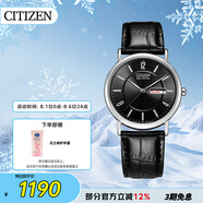 西鐵城（CITIZEN）手表男日韓表光動能日顯表盤皮帶商務學生送禮物男友BM8240-03E