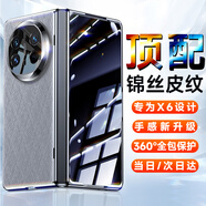 歐格迪【35°防窺款丨無需貼膜】適用華為matex6手機(jī)殼折疊屏真皮x5典藏版錦絲紋科技牛皮殼膜一體保護(hù)套 MateX6【星空灰】防窺款丨錦絲紋真皮丨觸摸靈敏