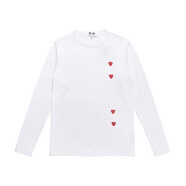 CDGPLAY川久保玲HEYPLAY日系愛(ài)心潮牌2024款春夏小桃心基礎款長(cháng)袖T恤男女 白色 白色 S