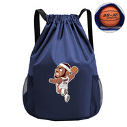 何佳功兒童籃球包訓練背包籃球收納袋籃球鞋袋運動(dòng)抽繩雙肩包定制大容量 深藍詹姆斯扣籃大號(7號籃球包