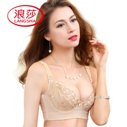 浪莎（LangSha）收副乳薄款內衣上托聚攏泰麗戈妮文胸活磁美容院調整型內衣 黑色 75C