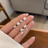 兩世歡貓咪耳釘女生簡(jiǎn)約可愛(ài)童趣精致小巧2025新款設計氣質(zhì)耳釘卡通耳飾 小貓咪3件套