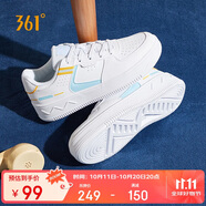 361°運動女鞋秋冬季情侶復(fù)古厚底增高小白休閑板鞋子女682116601F-2