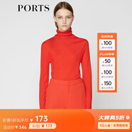 PORTS寶姿商場同款 秋季女裝簡約高領(lǐng)羊毛套頭針織衫LA9K455JKW001 南瓜橙 S