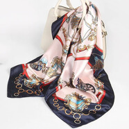 達芬奇密碼絲巾女士大方巾母親節女神媽媽生日圍巾禮物送長(cháng)輩禮盒裝 時(shí)尚愛(ài)碼 深藍