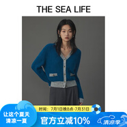 THE SEA LIFE針織衫女歐海一生 法式小香風(fēng)針織衫女裝馬海毛暖和開衫B2135 陶器藍(lán) M