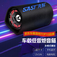 先科（SAST）車載藍(lán)牙音響 大功率重低音炮12V/24V通用手機(jī)電視電腦音箱播放器U盤 6英寸喇叭 送車載電源點(diǎn)煙器