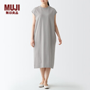 無(wú)印良品 MUJI 女式 雙層編織 法國(guó)袖連衣裙 BBP25A2S 銀灰色 M-L