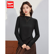 IEF/愛(ài)依服針織衫打底衣女2025秋季新款韓版時(shí)尚百搭基礎款長(cháng)袖上衣 黑 M