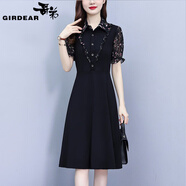 阿瑪施（AMASS）哥弟適用洋裝子女裝夏季2025新款小個(gè)子套氣質(zhì)中長(cháng)版 黑色 2XL 建議116-128斤