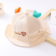 wua·wua嬰兒襪子夏季寶寶薄款防蚊襪透氣長(cháng)筒襪6-12個(gè)月新生兒中筒襪春秋 杏色網(wǎng)眼漁夫帽 （夏季出行搭檔） 均碼