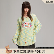 LALABOBO羊毛混紡漸變毛衣女蛋糕毛球寬松慵懶風秋冬新款上衣RBDC-TM26 藍色 常規(guī) S