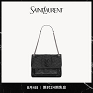 YSL圣羅蘭 女士NIKI中號(hào)復(fù)古皮革手袋 黑色 U
