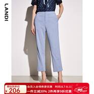 LANDI淺藍(lán)色修身顯瘦西裝褲女九分褲夏季新款鉛筆褲 淺藍(lán)色 XL