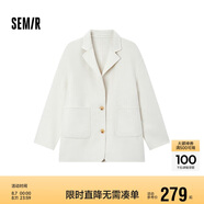 森馬（Semir）外套女中長(zhǎng)款西裝領(lǐng)通勤寬松2024冬含羊毛雙面呢夾克109724108021