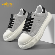 卡賓（CABBEEN）男鞋商場(chǎng)同款大頭鞋舒適帆布鞋低幫休閑鞋面包鞋2024新款 中灰 41 比運動(dòng)鞋偏大一碼