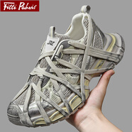 Fitti Pahris奢侈品男鞋2025夏季新款潮流時(shí)尚運(yùn)動(dòng)休閑鞋百搭舒適厚底老爹鞋男 金色 36