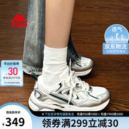 卡帕（Kappa）官方羽翼背靠背老爹鞋女夏季厚底增高休閑運動鞋子女 鷺羽白 38