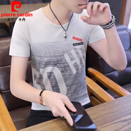 皮爾卡丹（pierre cardin）冰絲短袖t恤男士2025新款夏季潮牌漸變印花學生潮流半袖體恤男裝 SD 卡其色 （短袖） 3XL