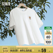 森馬（Semir）【多彩涼感T】短袖t恤女夏中長款寬松舒適刺繡上衣109324100007