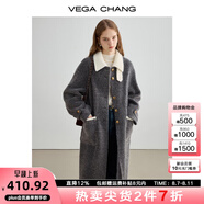 VEGA CHANG毛呢大衣女2025年秋冬新款撞色領(lǐng)顯瘦氣質(zhì)羊毛呢大衣 常規(guī) 版 L