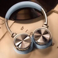 勒姆森（LASMEX）HB-65s美式便攜式有線(xiàn)無(wú)線(xiàn)兩用藍牙復古頭戴式耳機 65S Play冰激凌藍