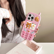 曉瑩 (蘋果)輕松熊大哥大適用iPhone16女款立體創(chuàng)意可愛軟硅膠手機(jī)殼 粉色-輕松熊大哥大-硅膠殼 蘋果13