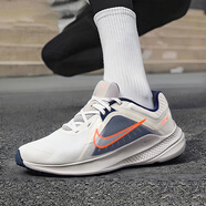 耐克（NIKE）男鞋 2025新款夏季跑步鞋時(shí)尚輕便緩震透氣休閑網(wǎng)面慢跑鞋 米橙灰藍(lán)103 45