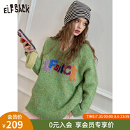 妖精的口袋【博主同款】妖精的口袋彩色毛絨絨字母慵懶風(fēng)毛衣女2025春新款 趣味綠色 厚款 常規 M 常規