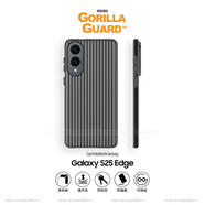 猩球衛士高級感適用三星 S25Edge瓦楞手機殼防指紋超薄行李箱條紋保護套膚感透明外殼簡(jiǎn)約商務(wù)輕奢黑