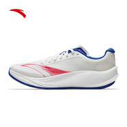 安踏（ANTA）柏油路霸3代丨氮科技競訓跑鞋男款透氣耐磨跑步鞋運 紙莎白/正藍/烈焰紅-1 45 (280mm)