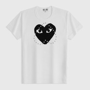 COMME DES GARCONS川久保玲PLAY愛(ài)心柳丁設計百搭短袖t恤男女情侶款 白色黑心柳丁 M (170)