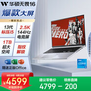 華碩無(wú)畏16 酷睿版 國家補貼20% 標壓i5 2.5K 144Hz高分高刷高性能輕薄筆記本電腦(i5 32G 1T） 