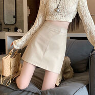 小紅書(shū)同款咖色PU皮裙半身裙女秋高腰a字包臀止步裙短裙美拉德穿 杏色感超好看今年流行機能風(fēng)美拉藍歐貨藝術(shù)感豐胯掐腰 S S