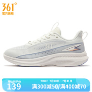 361度女鞋運(yùn)動(dòng)鞋夏季新款網(wǎng)面透氣輕質(zhì)跑鞋薄款跑步鞋 羽毛白/冰沙桃 38