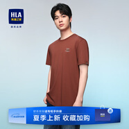 海瀾之家（HLA）短袖t恤男夏季時尚印花百搭圓領(lǐng)短T打底上衣男裝潮牌休閑體恤衫男 暗紅54 (涼感/抗菌/防螨) 2XL 185/100A