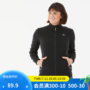 迪卡儂（DECATHLON）保暖戶外抓絨衣外套男女運(yùn)動(dòng)寬松秋搖粒絨外套沖鋒衣內(nèi)膽 女款-全拉鏈- 黑色 2XL